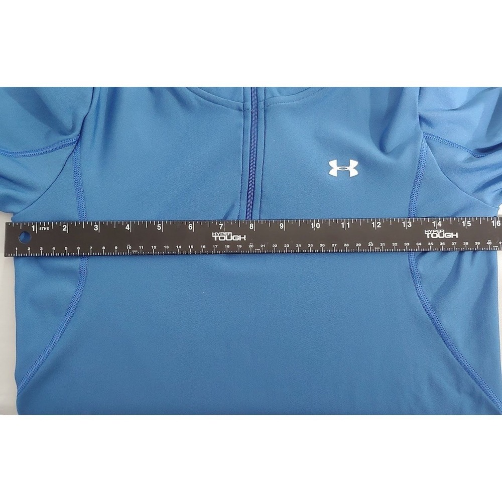 Under Armour Mens Medium Blue ColdGear Half Zip Long Sleeve Athletic Pullover - Picture 11 of 13